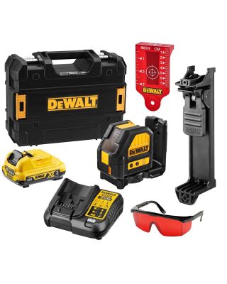 DeWALT DCE088D1R kruislijnlaser rood 10,8V 2,0Ah + koffer