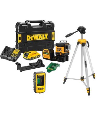 DeWALT DCE089D1GTRID kruislijnlaser groen 360° 10,8V 2,0Ah + ontvanger en statief