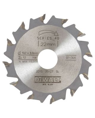 DeWALT DT1306 lamellenfreesblad 102 mm x 22 mm x 12T