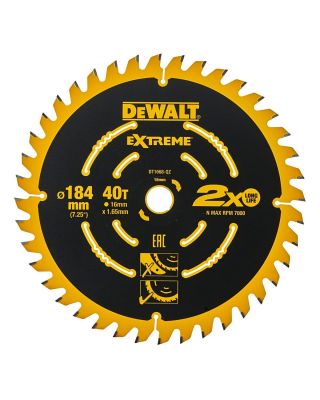 DeWALT DT1668 extreme cirkelzaagblad 184 x 16 mm 40T