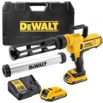 DeWALT DCE560D2 accu kitspuit 2x 18V 2,0Ah + koffer en extra houder voor worsten