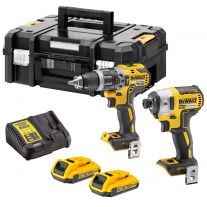 DeWALT DCK266D2T set accuklopboormachine en slagschroevendraaier - 18V 2,0Ah + TSTAK koffer 