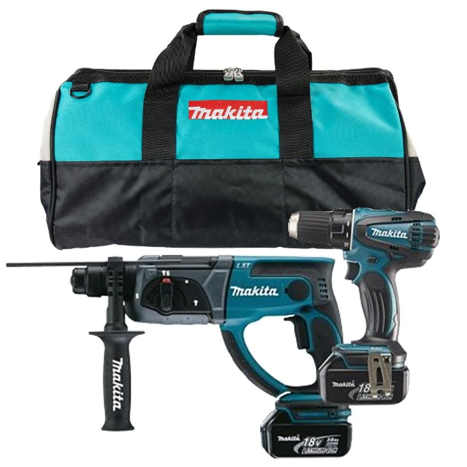 Makita DK1854X combiset 2-delig - 2x 18V 3,0Ah + tas