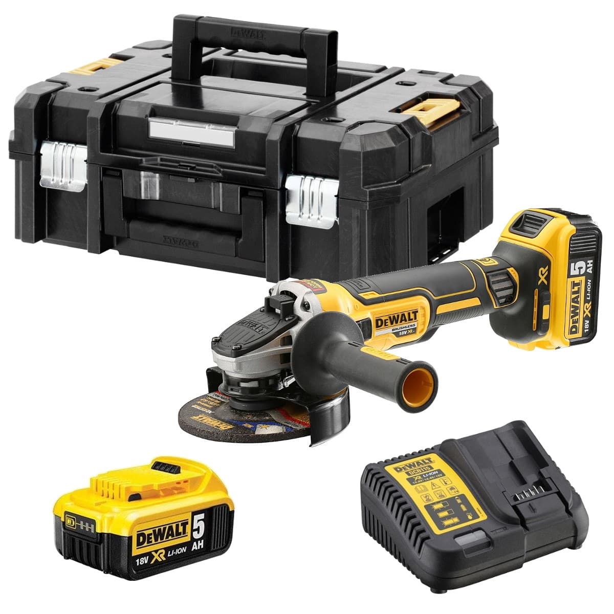 DeWALT DCG405P2 accu haakse slijper 125 mm 18V 5,0Ah + TSTAK