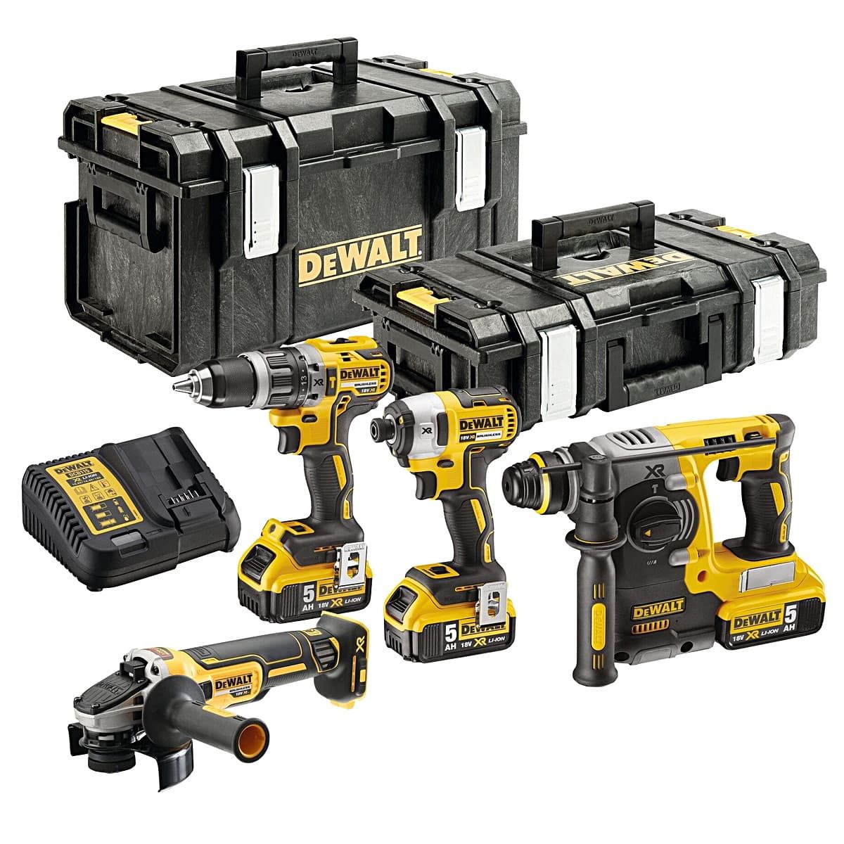 DeWALT DCK422P3 combiset 4-delig - 3x 18V 5,0Ah + ToughSystem