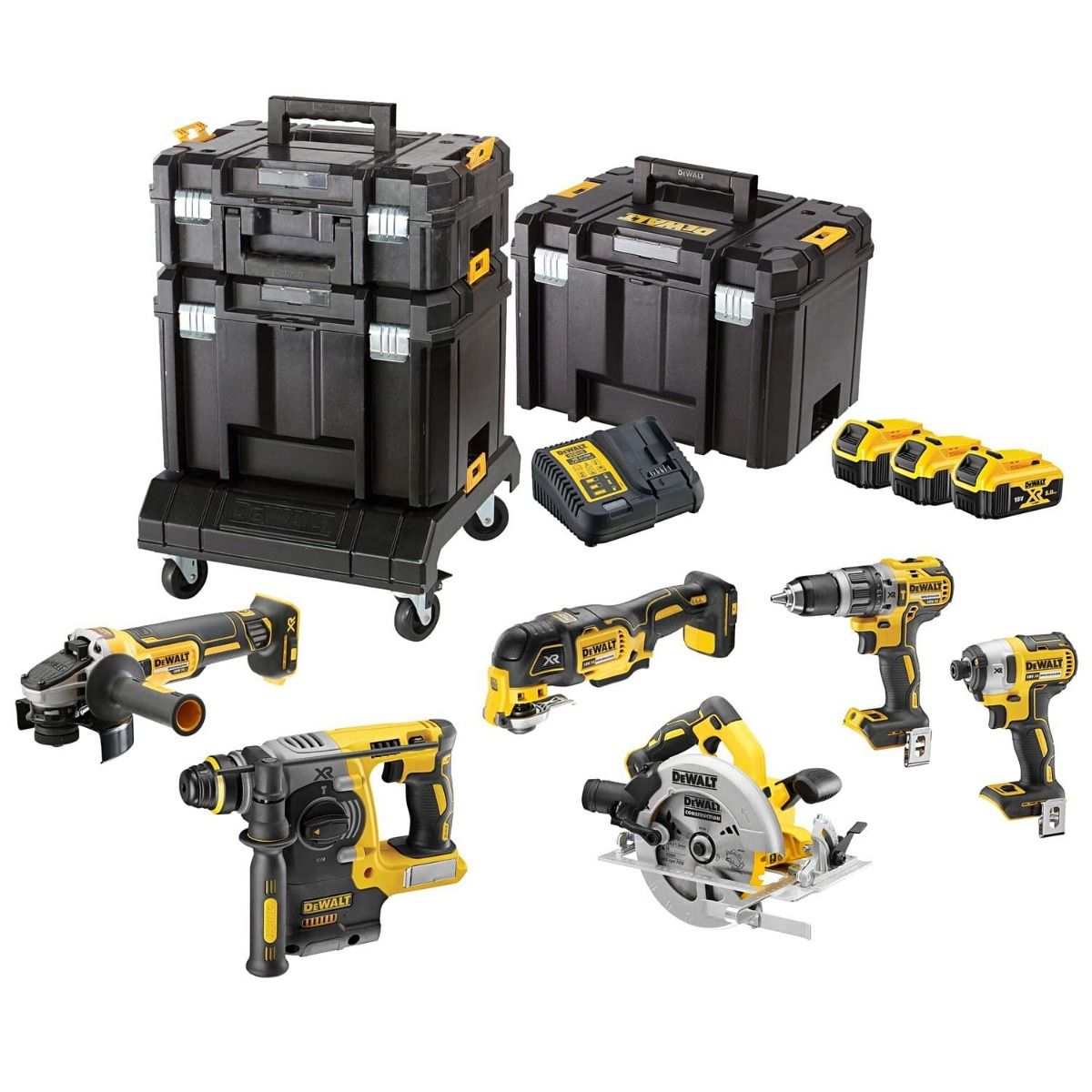 DeWALT DCK685P3T combiset 6-delig - 3x 18V 5,0Ah + TSTAK