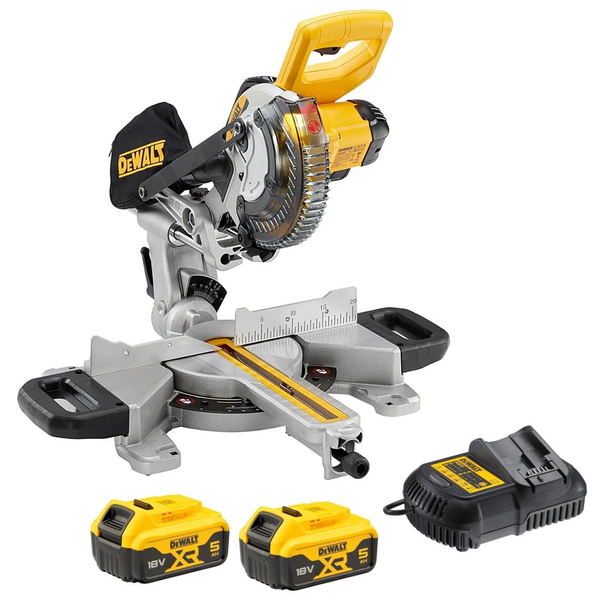 DeWALT DCS365P2 accu afkortzaag 184 mm 18V 5,0Ah