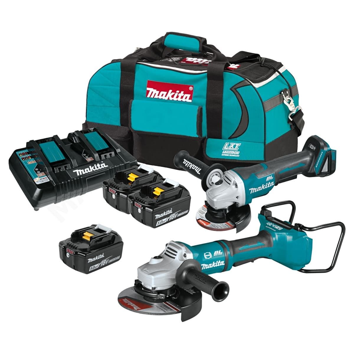 Makita DLX2269PT1 accu haakse slijper set 18V 5,0Ah + tas